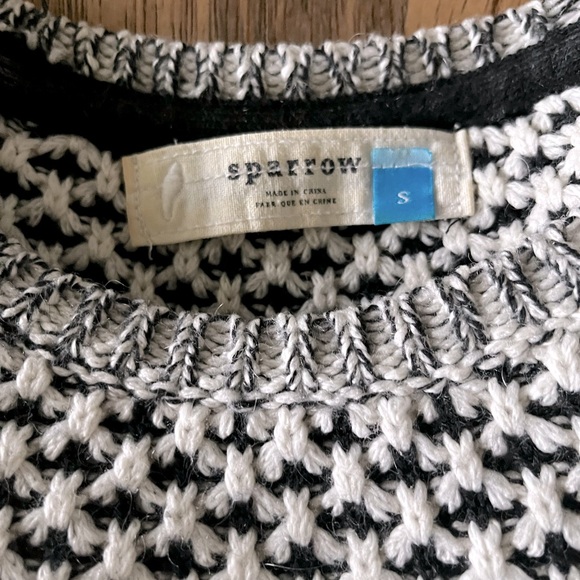 Anthropologie Black and White Sparrow Sweater Size S - Picture 6 of 7